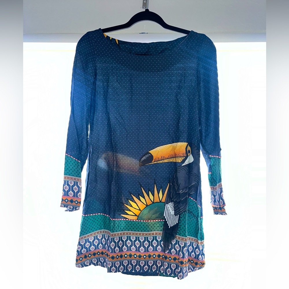 Farm Rio- Long Sleeves, Mini Dress size XS -  with a Tucan Print - Never used